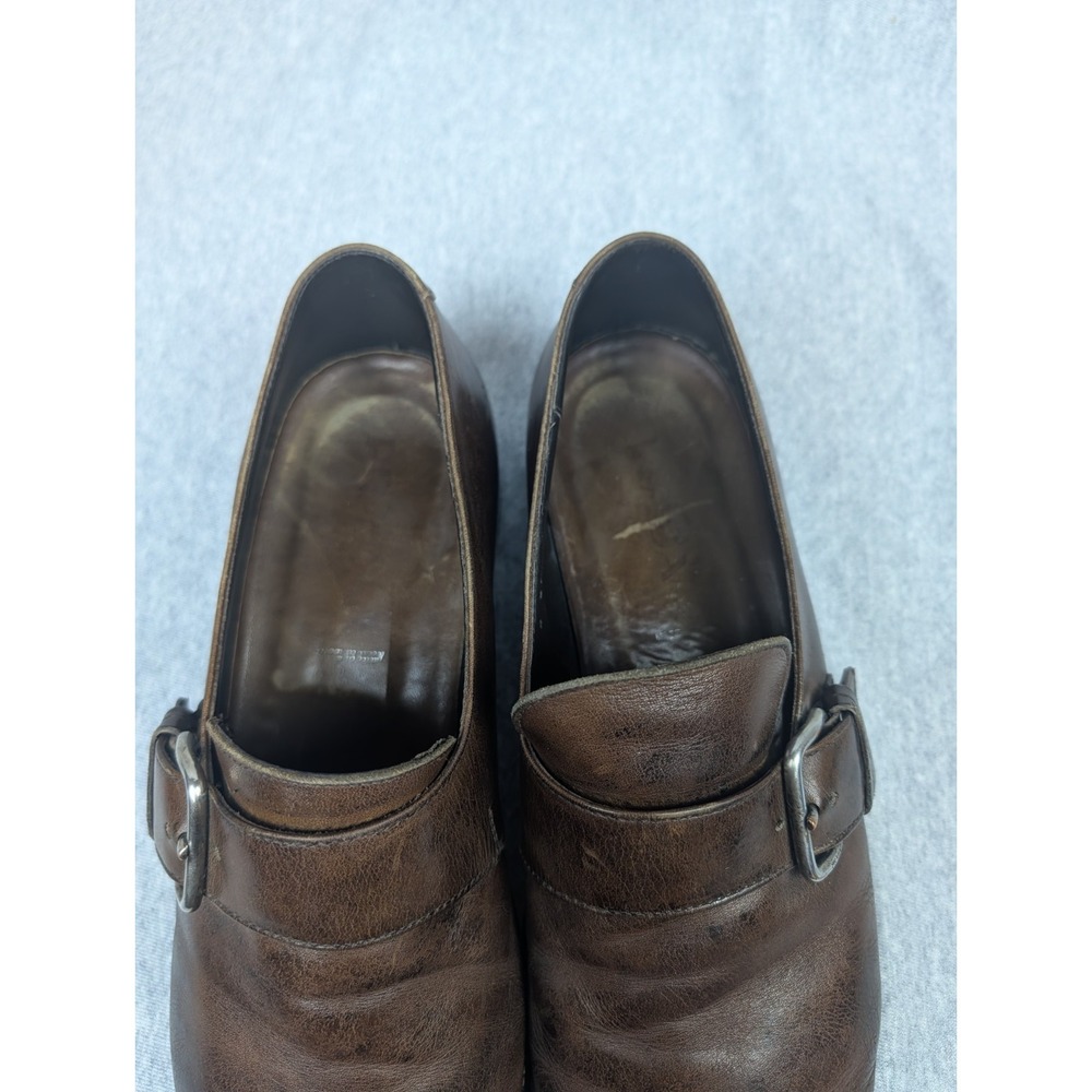 Prada Milano Leather Monk Strap Loafers Mens Size 11 Brown Made In Italy - Picture 7 of 14